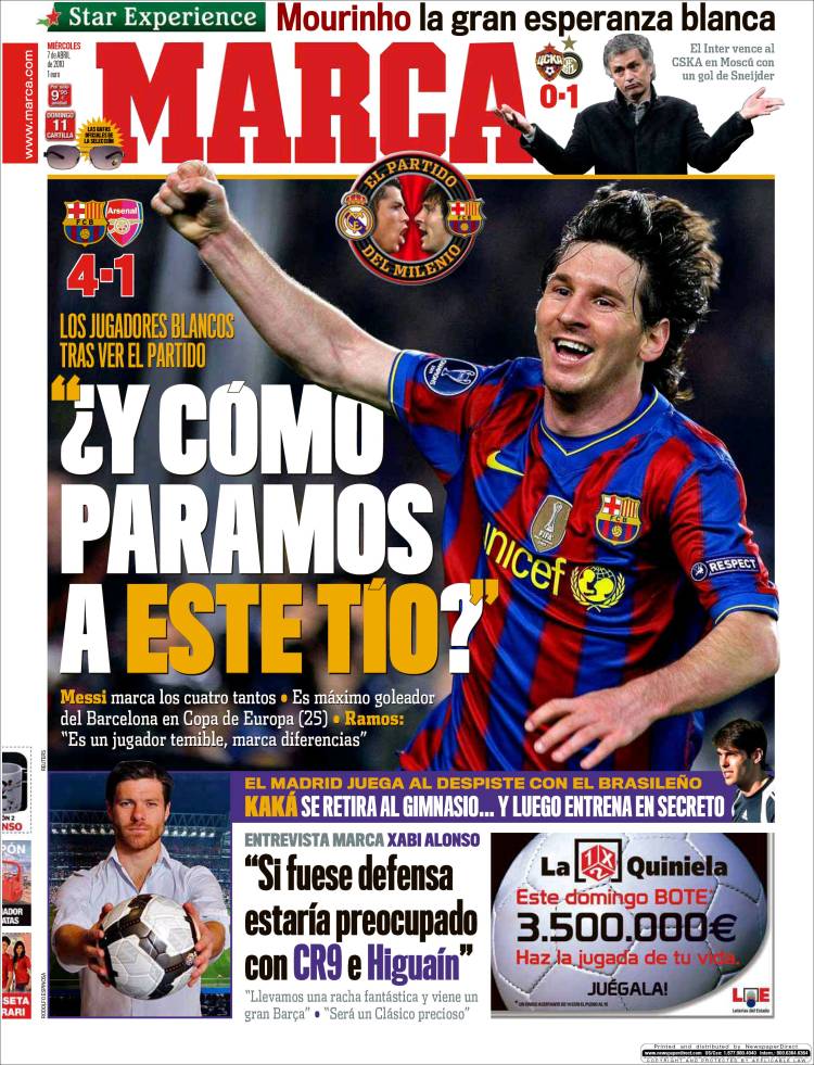 Messi en las portadas de los diarios deportivos