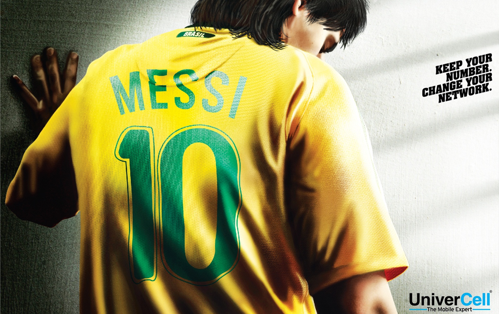 Messi con la camiseta de Brasil
