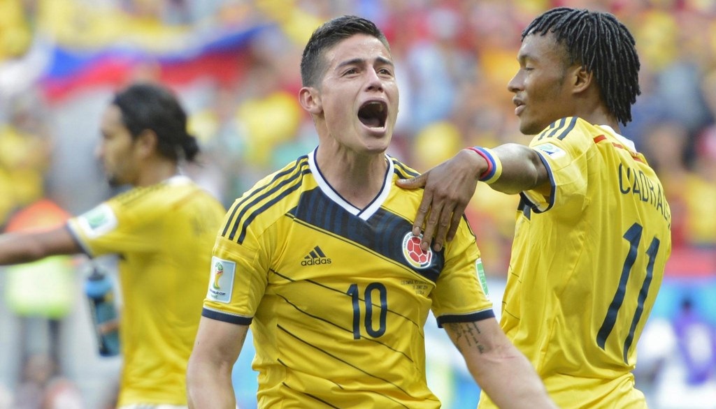 James Rodriguez con Cuadrado