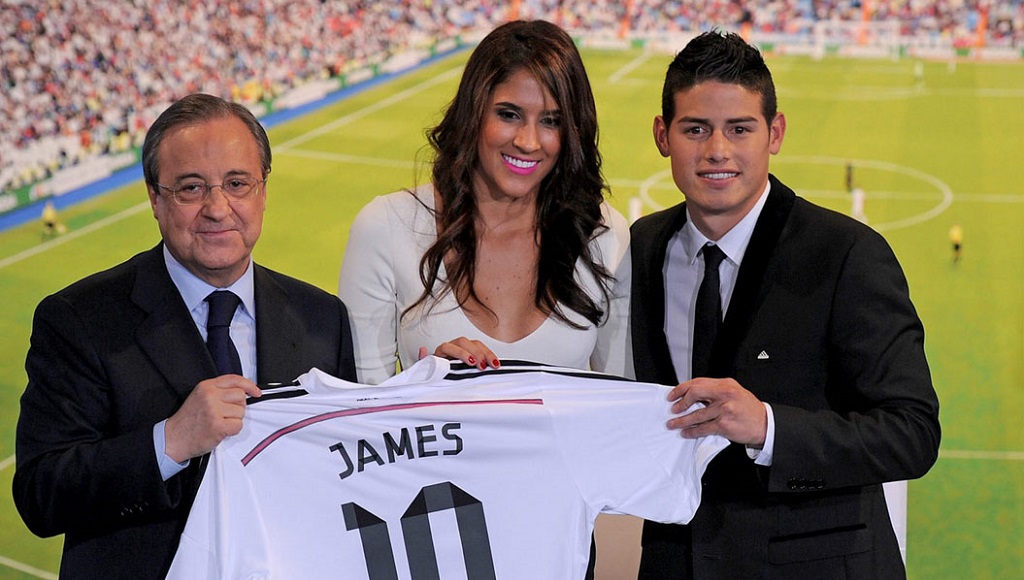 Florentino con Daniela Ospina y James Rodriguez