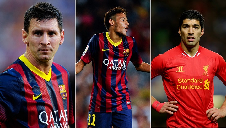 Leo Messi Neymar y Luis Suarez