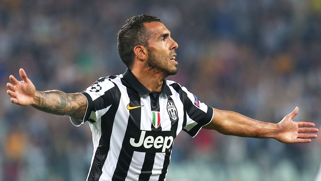 Carlos Tevez celebrando un gol