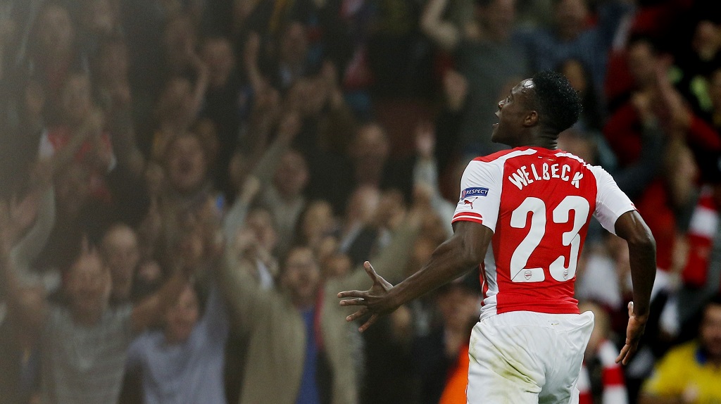 Danny Welbeck celebrando un gol