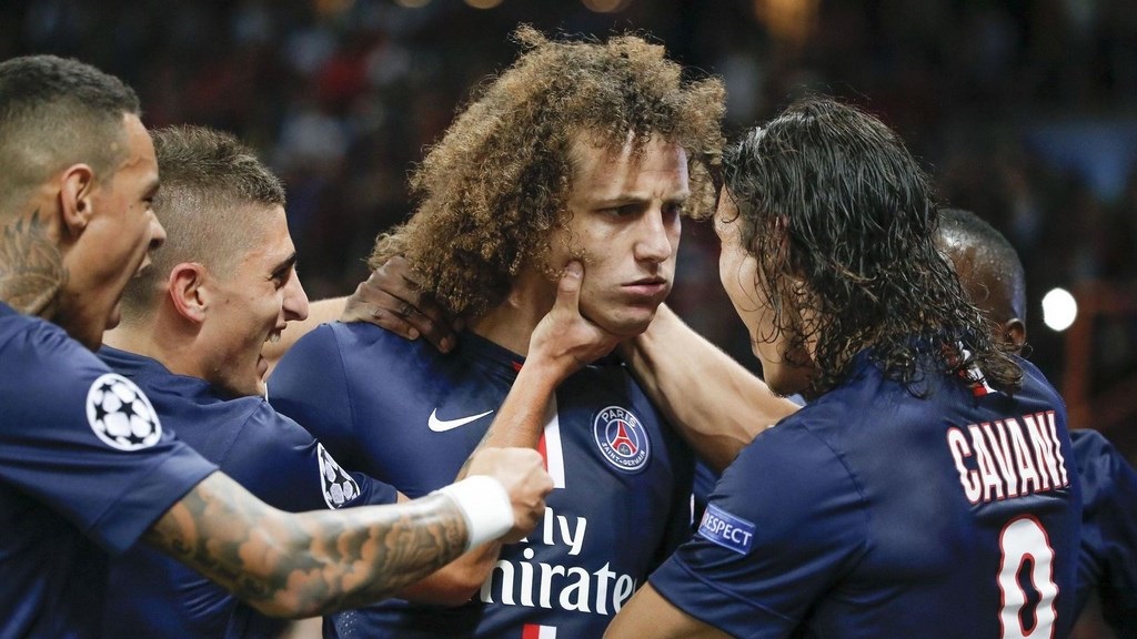 David Luiz con Cavani