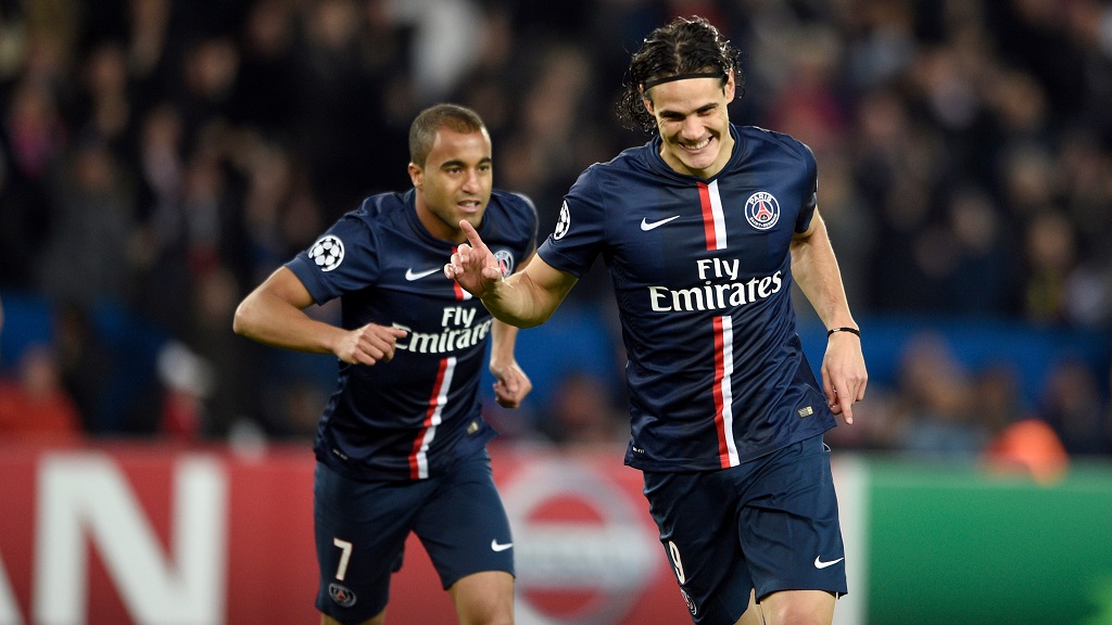 Cavani y Lucas Moura