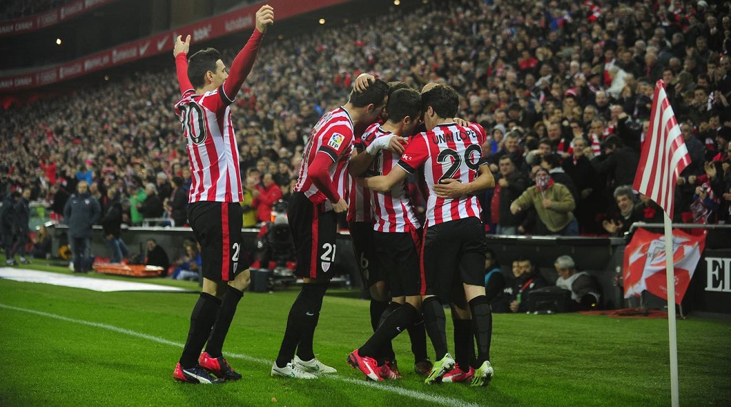 Jugadores del Athletic celebrando un gol