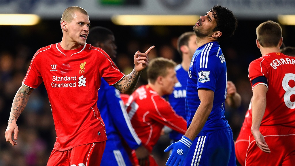 Martin Skrtel y Diego Costa