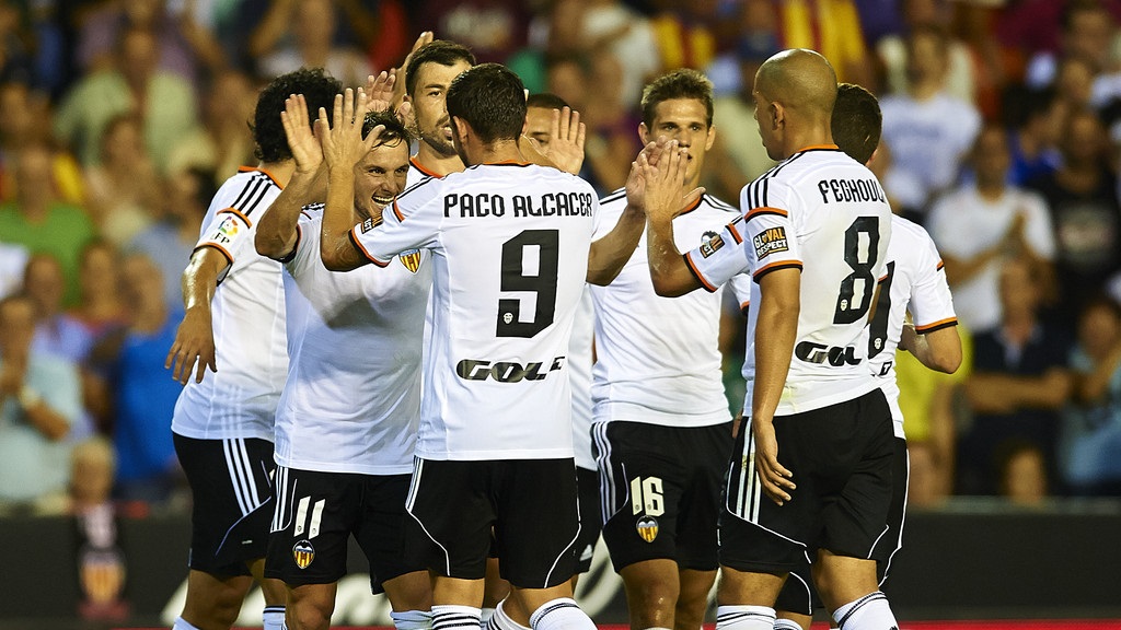 Valencia celebrando un gol