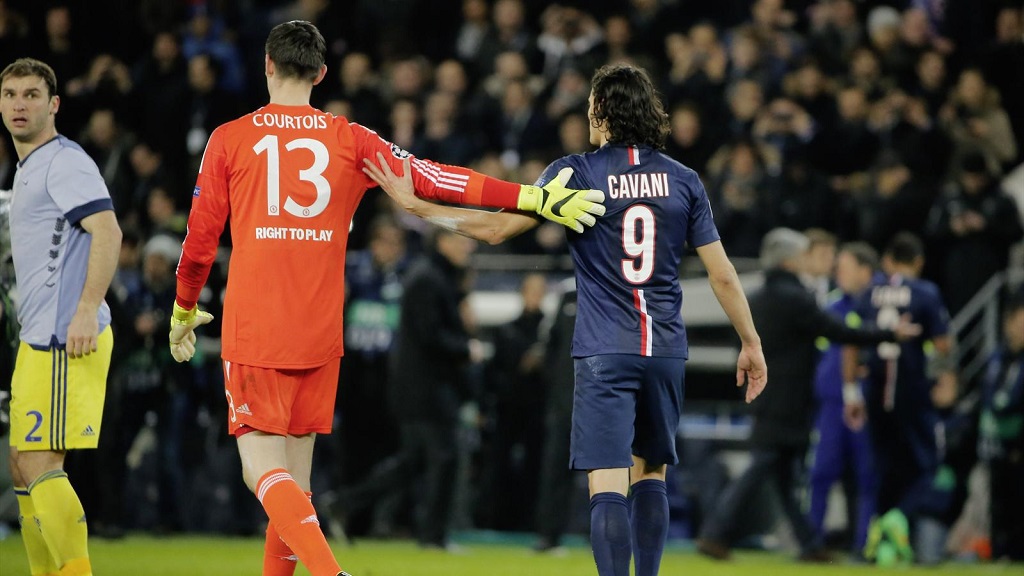 Courtois y Cavani