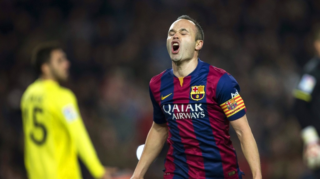 Iniesta celebrando un gol