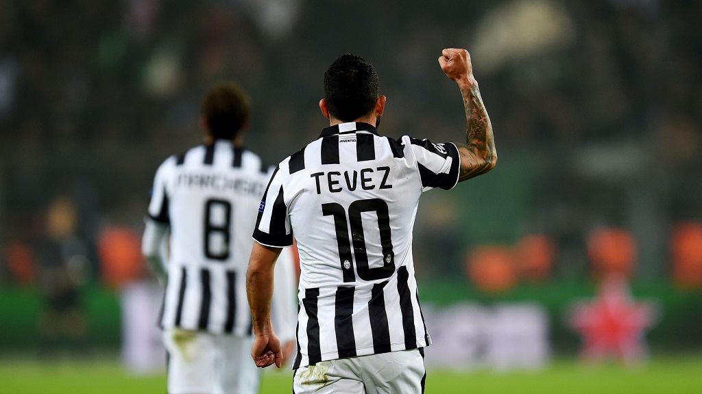 Carlos Tévez celebrando un gol