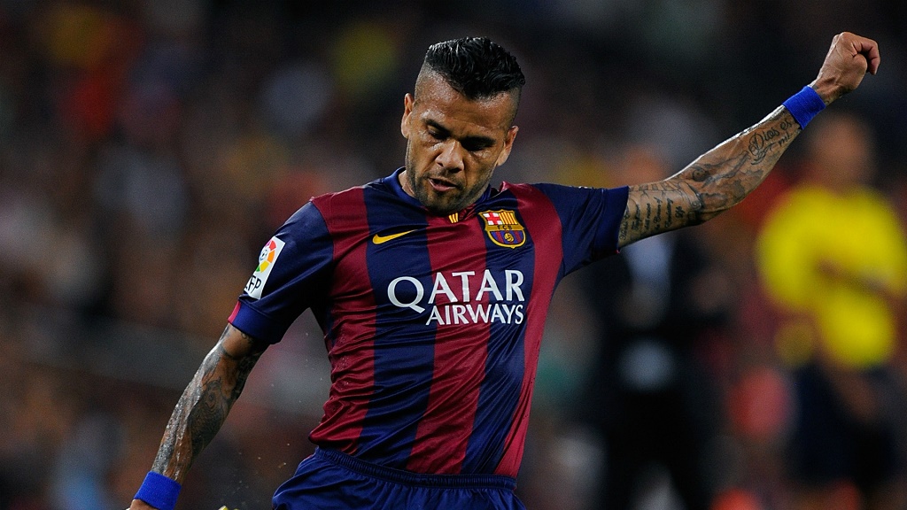 Dani Alves en un partido