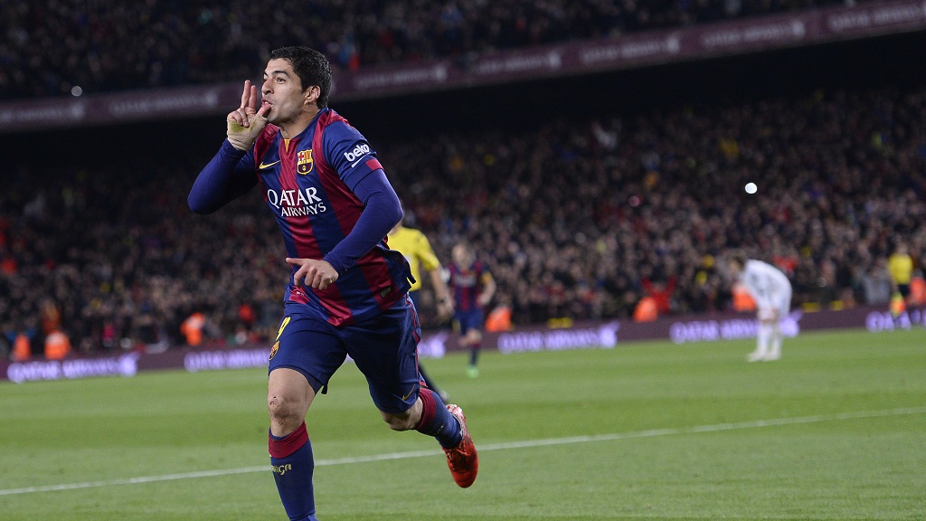 Luis Suárez celebrando su gol