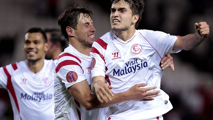 Denis Suárez celebrando su gol