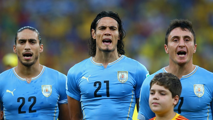 Edinson Cavani con Uruguay