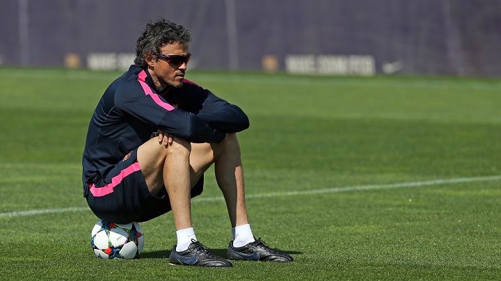 Luis Enrique en un entrenamiento