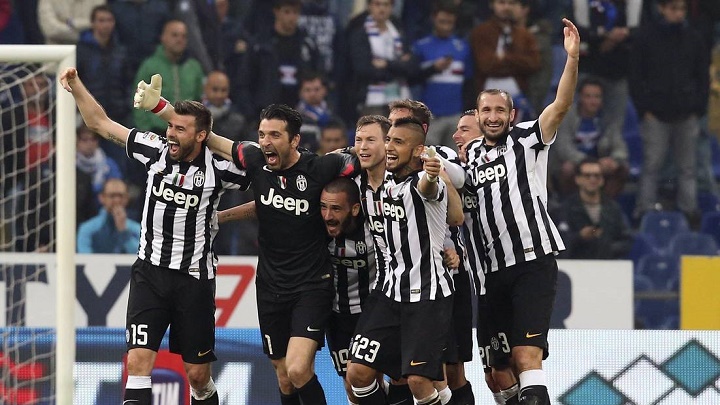 jugadores de la Juventus celebrando