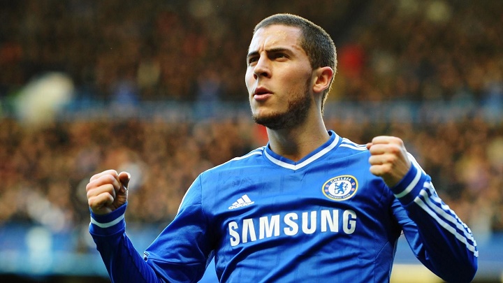 Eden Hazard celebrando un gol