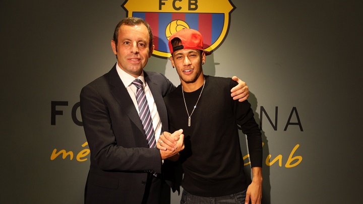 Neymar y Sandro Rosell