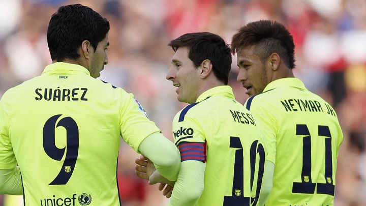 Suarez Messi y Neymar