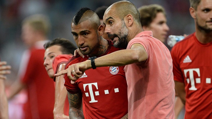 Guardiola y Arturo Vidal