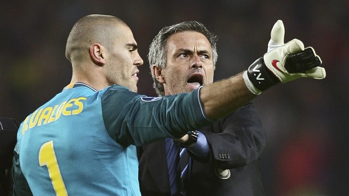 Valdes y Mourinho