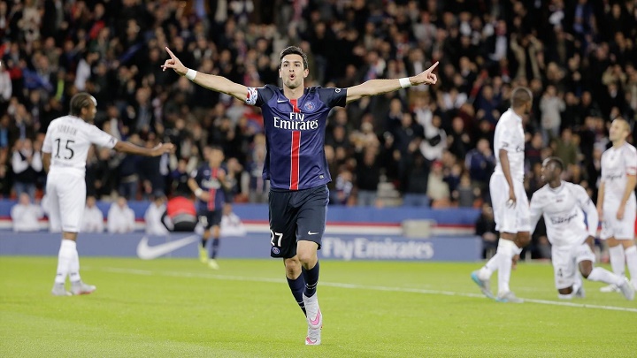 Javier Pastore celebrando un gol