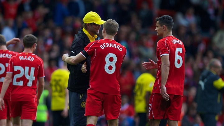 Gerrard y Klopp