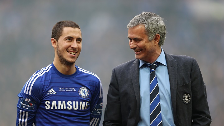 Eden Hazard y Jose Mourinho