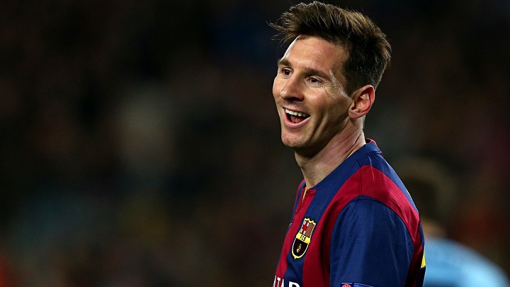Leo Messi sonriendo