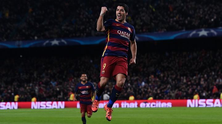 Luis Suarez celebrando un gol