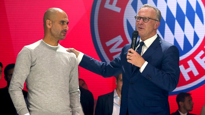 Pep Guardiola y Rummenigge