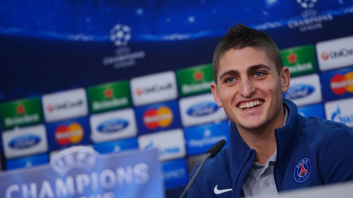 Marco Verratti en rueda de prensa