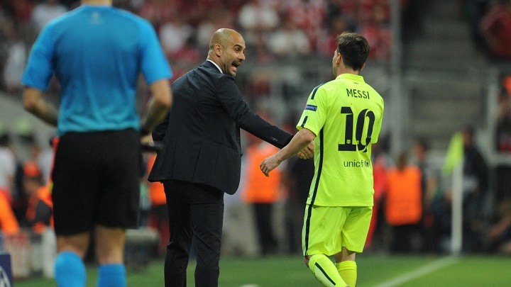 Pep Guardiola y Leo Messi