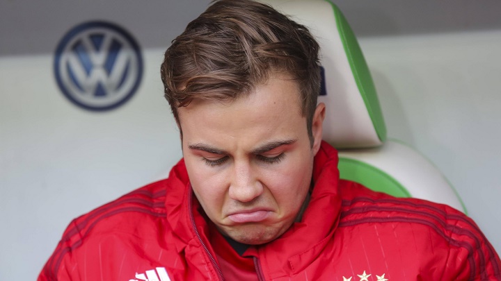 Mario Gotze en el banquillo