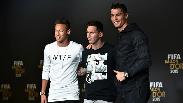 Neymar Messi y Cristiano