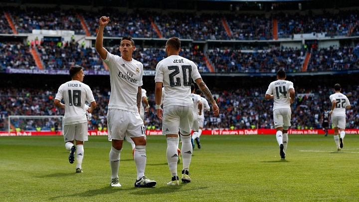 James celebrando un gol