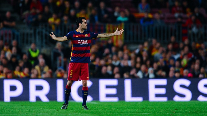 Sergio Busquets protestando