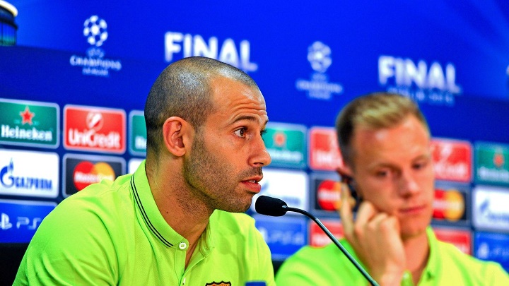 Javier Mascherano en rueda de prensa