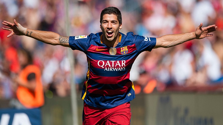 Luis Suarez celebrando un gol