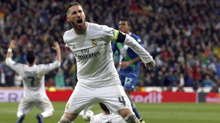 Sergio Ramos celebrando un gol