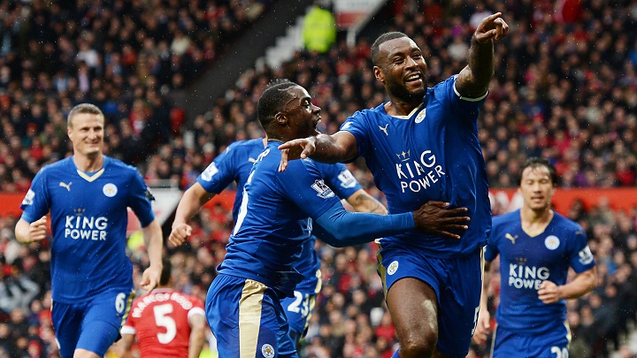 Wes Morgan celebrando un gol