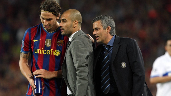 Ibrahimovic Guardiola y Mourinho