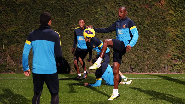 Abidal entrenando