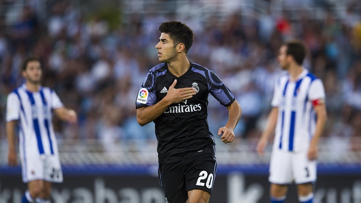 Marco Asensio celebrando un gol