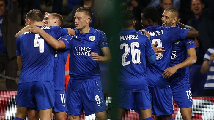 Leicester City celebrando un gol