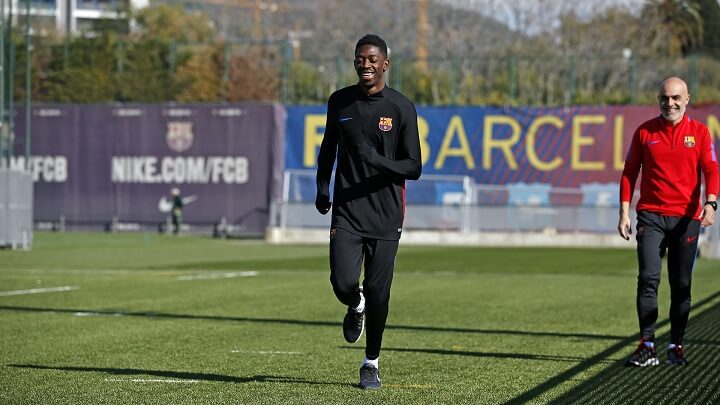 Dembele-entrenando